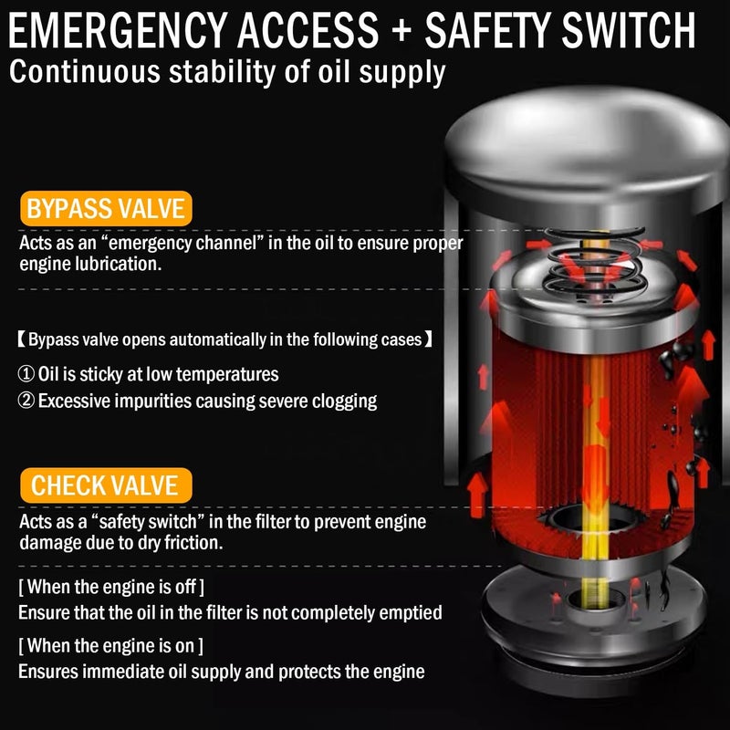 Qagea 070185ES Oil Filters Compatible with Generac Engines 8-24kw Guardian Portable Outdoor Generator 760cc 990cc Replaces 070185E 70185 (2 Pack) - Image 4